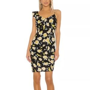 🌼Cupcakes and Cashmere Ariadne Dress Floral Sz 8 revolve black yellow